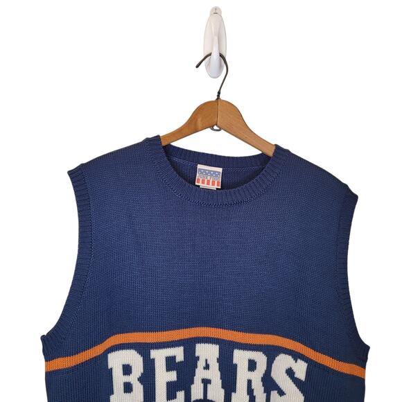 Junk Food Mens Bears Round Neck Sweater Vest Large Mike Ditka Retro Style - Picture 2 of 7